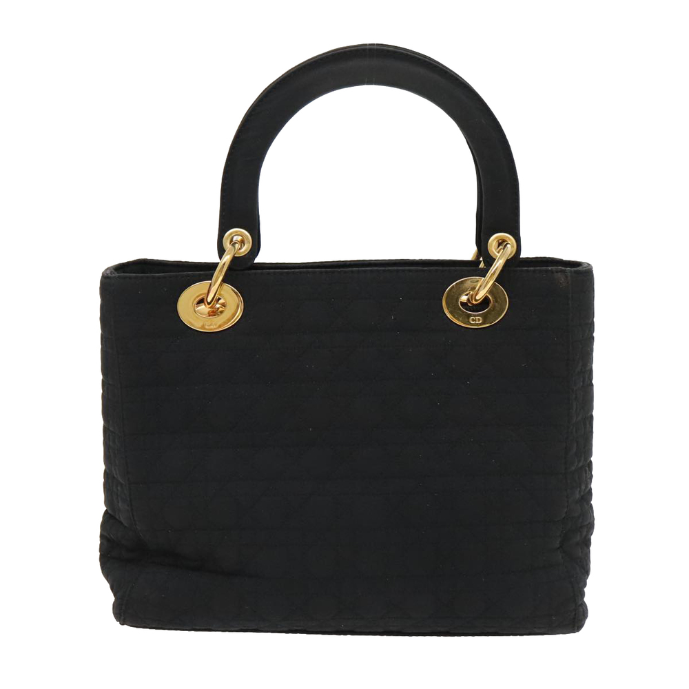 Christian Dior Canage Hand Bag Nylon Black Gold Auth yk15712 - Picture 13 of 16